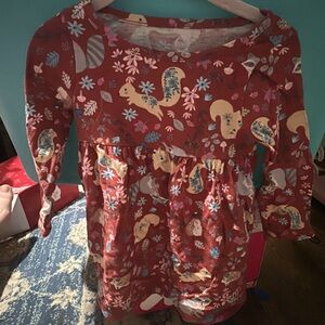 Kids Squirrel Print Red Shirt